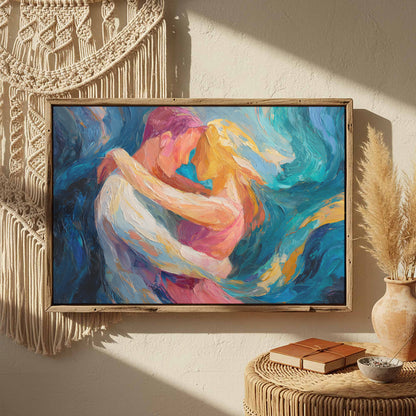 Abstract Intimate Canvas Art – styled room view 2