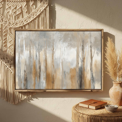 Abstract Forest Canvas Wall Art – styled room view 4