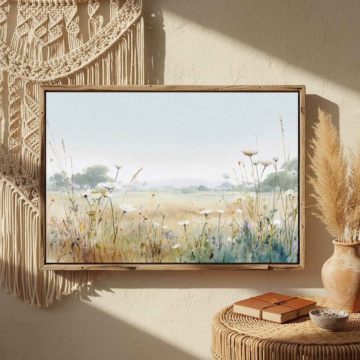 Meadow Wildflower Canvas Print – styled room view 3