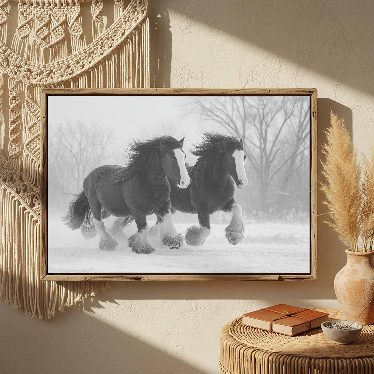Draft Horse Canvas Print – styled room view 3