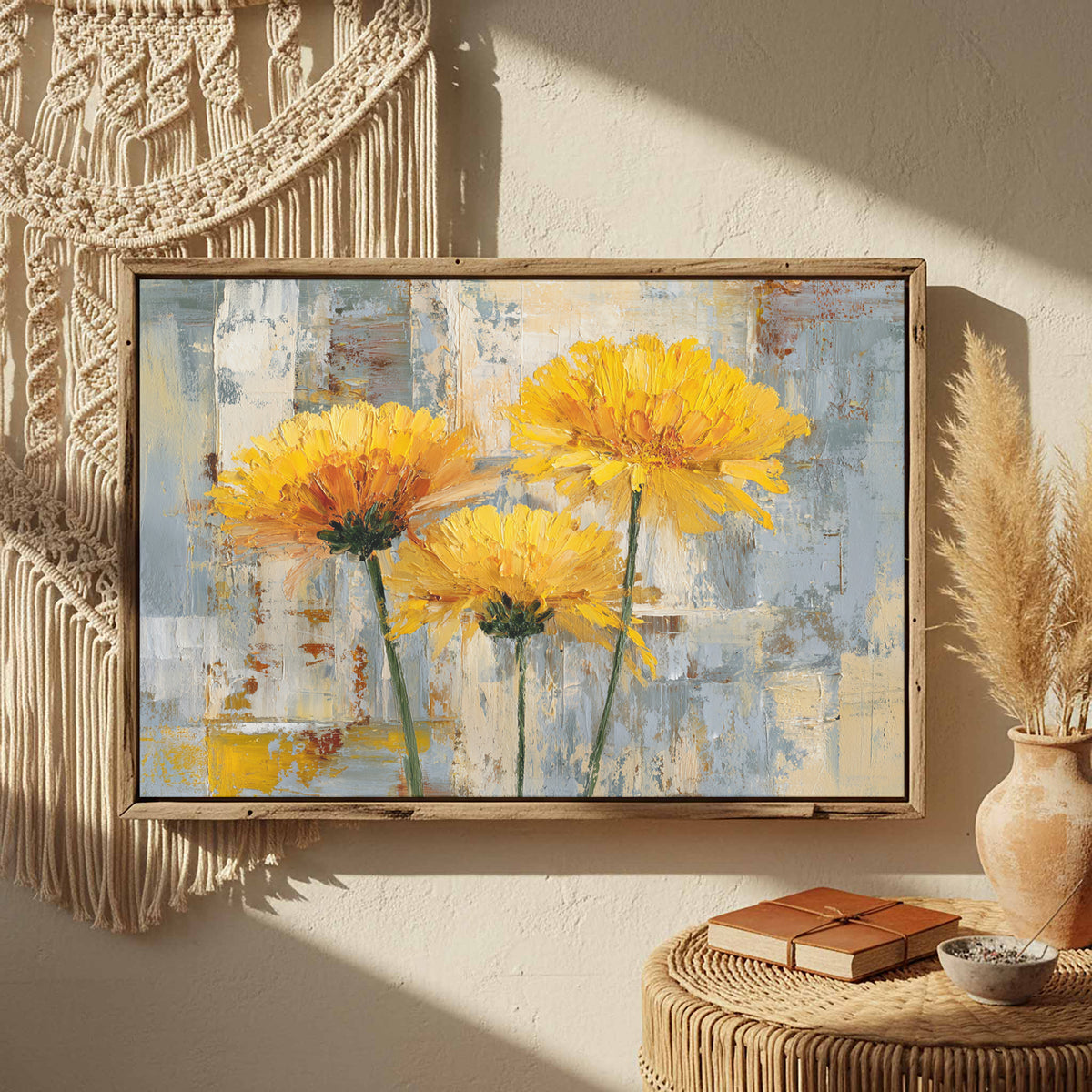 Abstract Yellow Flower Canvas Art — product image 4