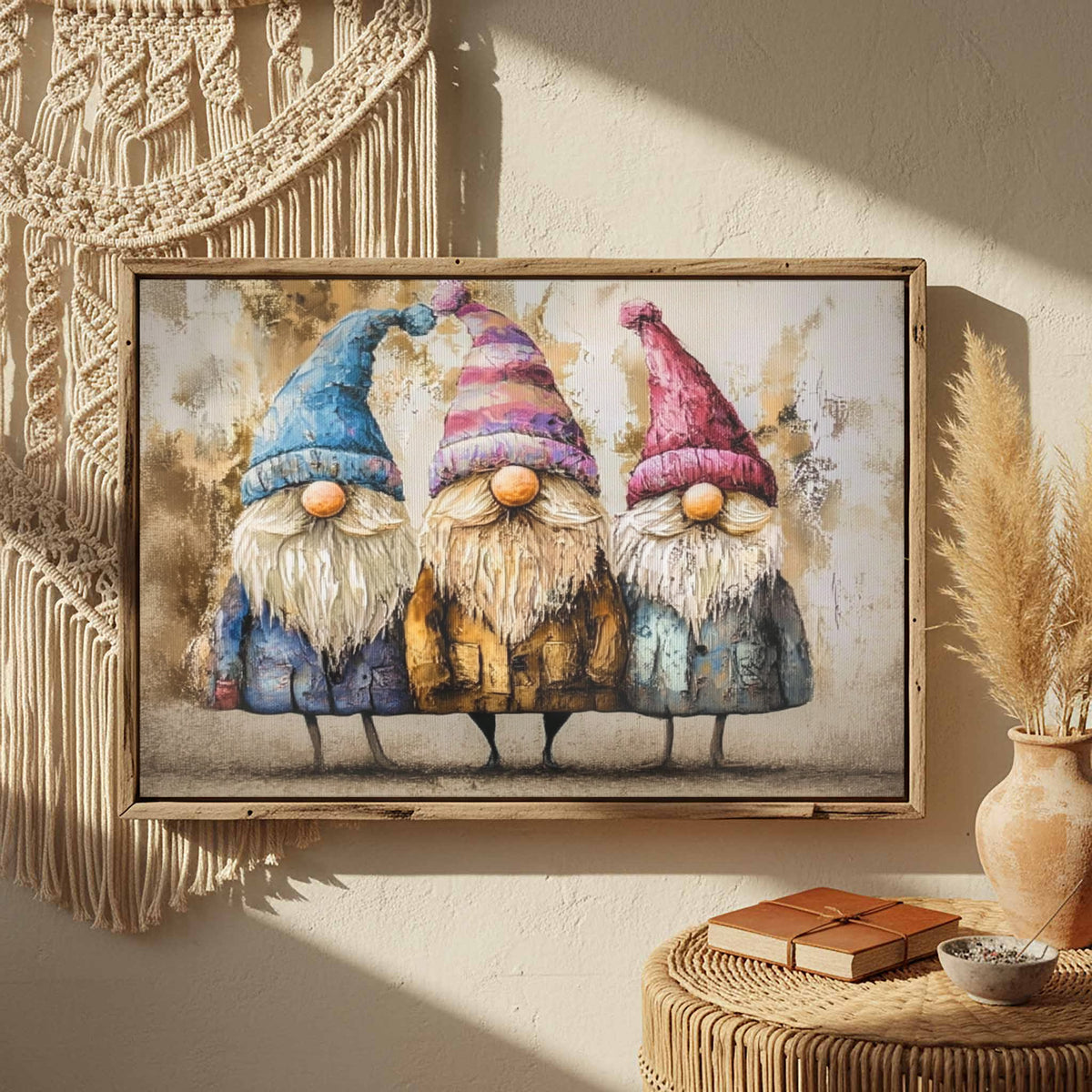 Rustic Gnome Wall Art – styled room view 3