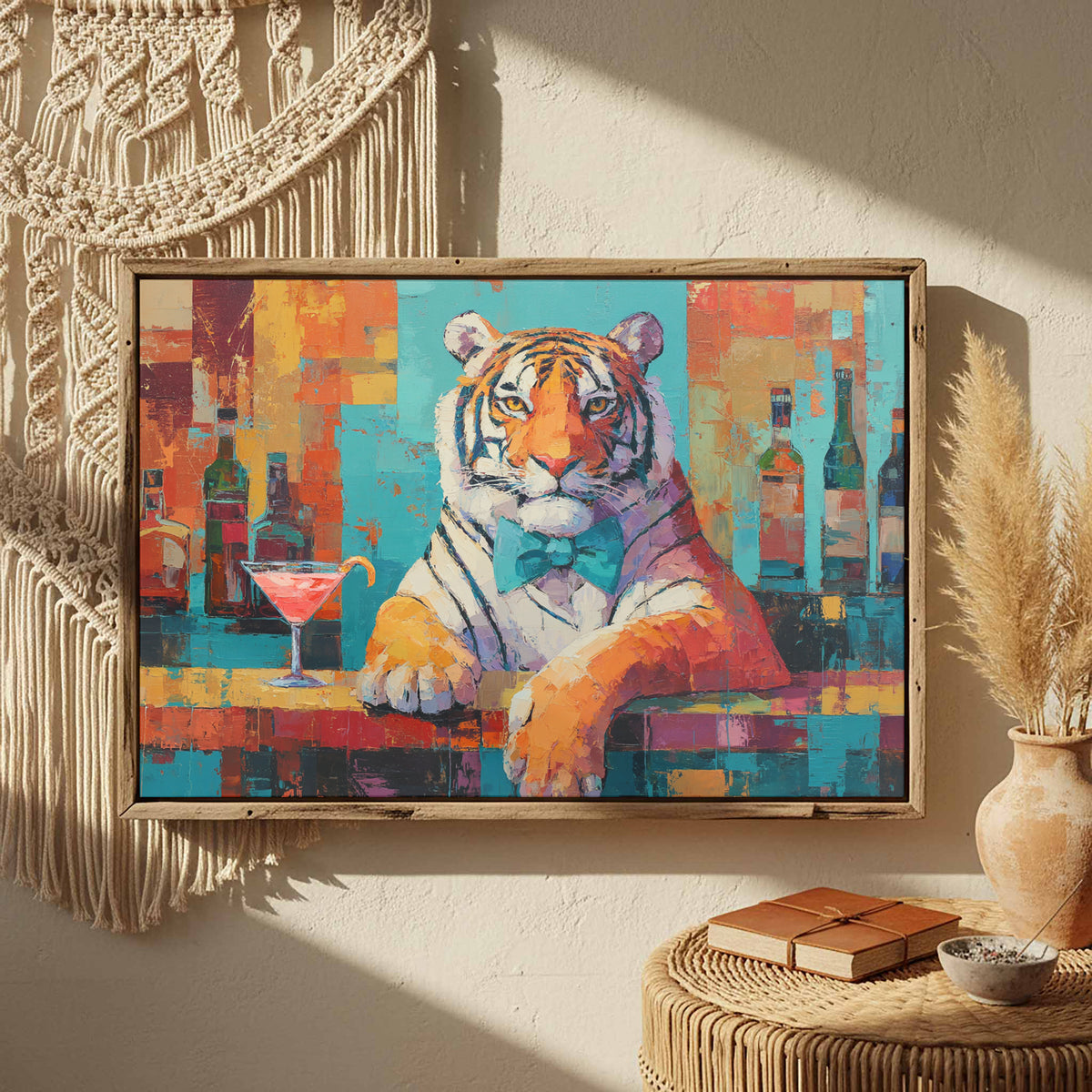 Tiger Bar Portrait Wall Art – styled room view 4