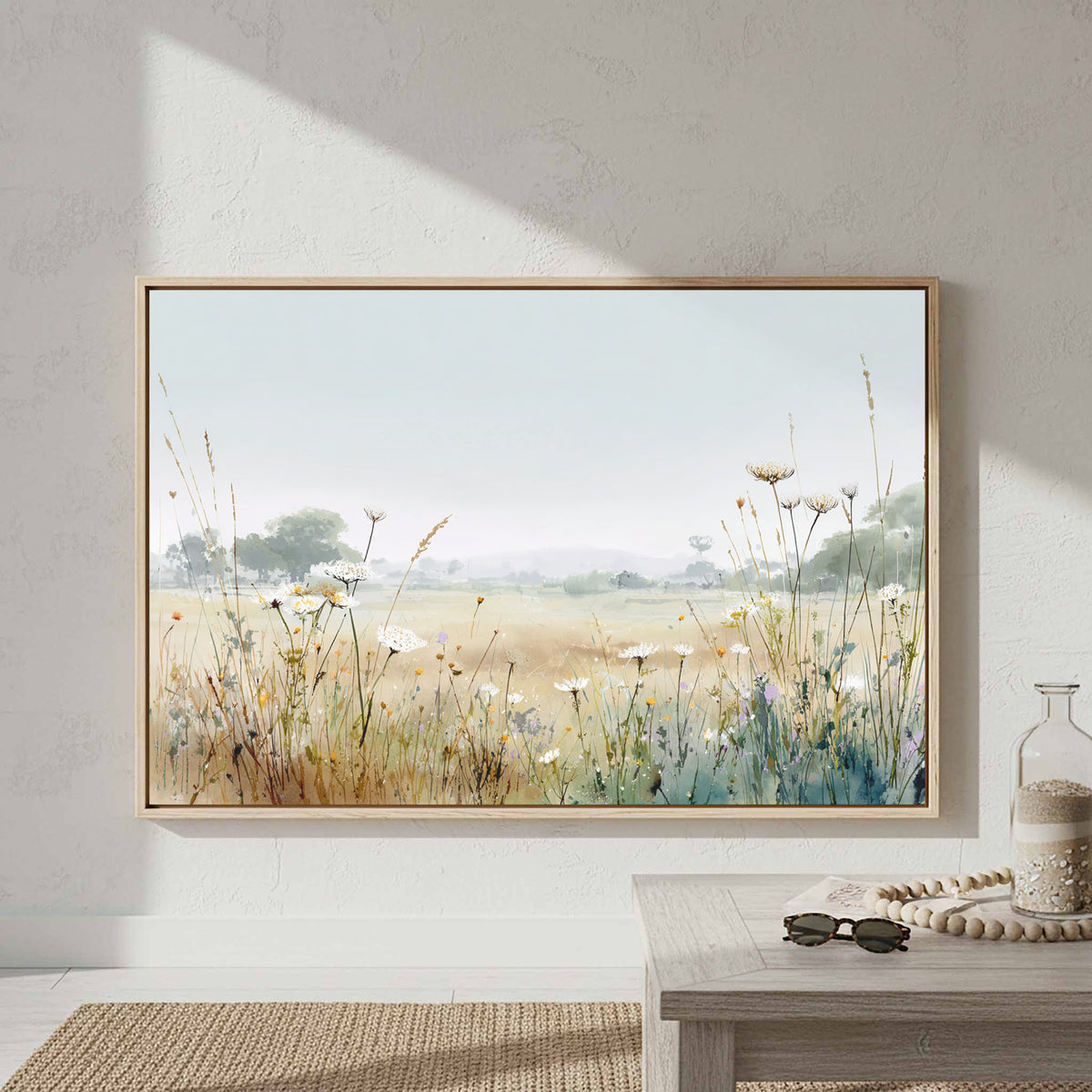 Meadow Wildflower Canvas Print – styled room view 4