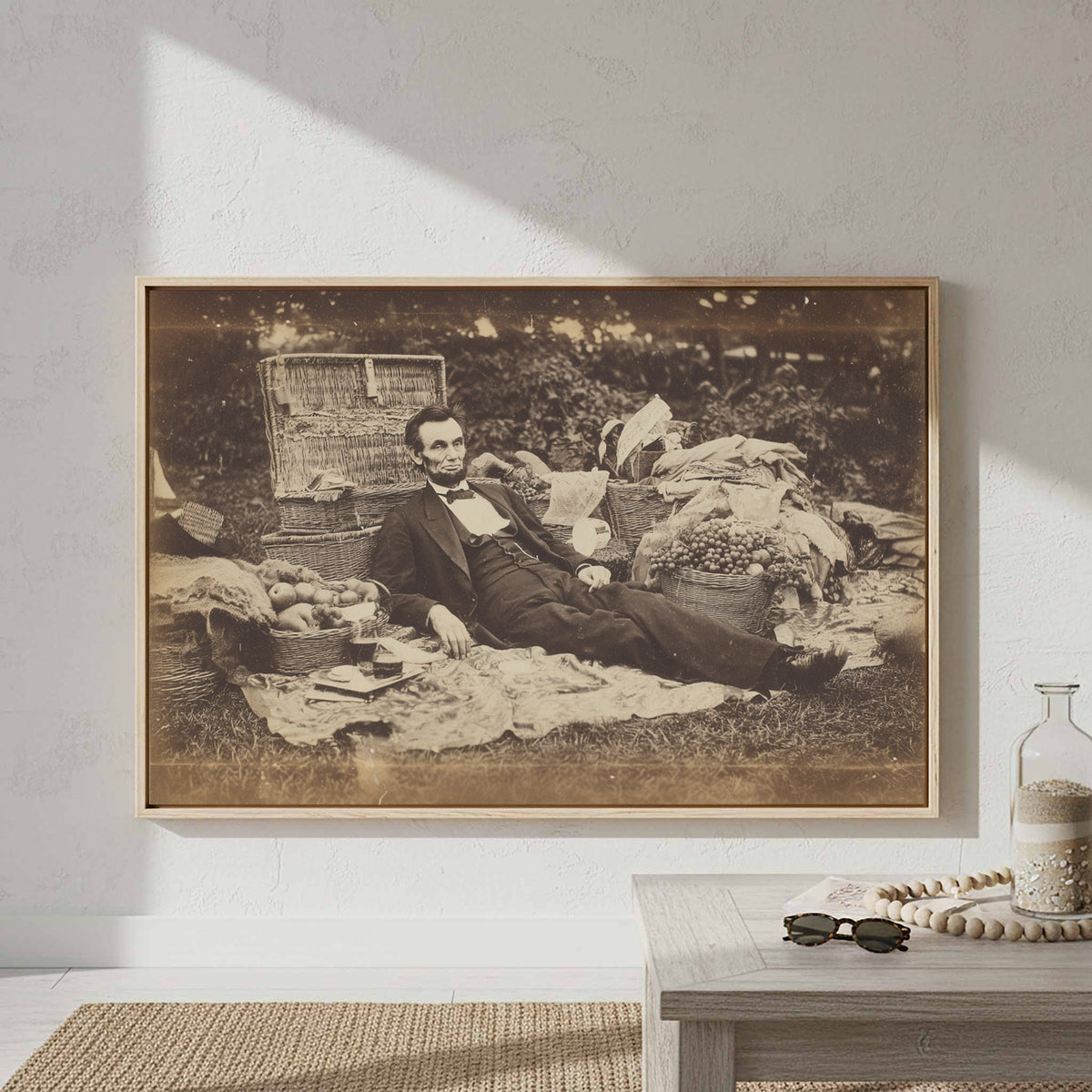 Abraham Lincoln Vintage Picnic Print – styled room view 2