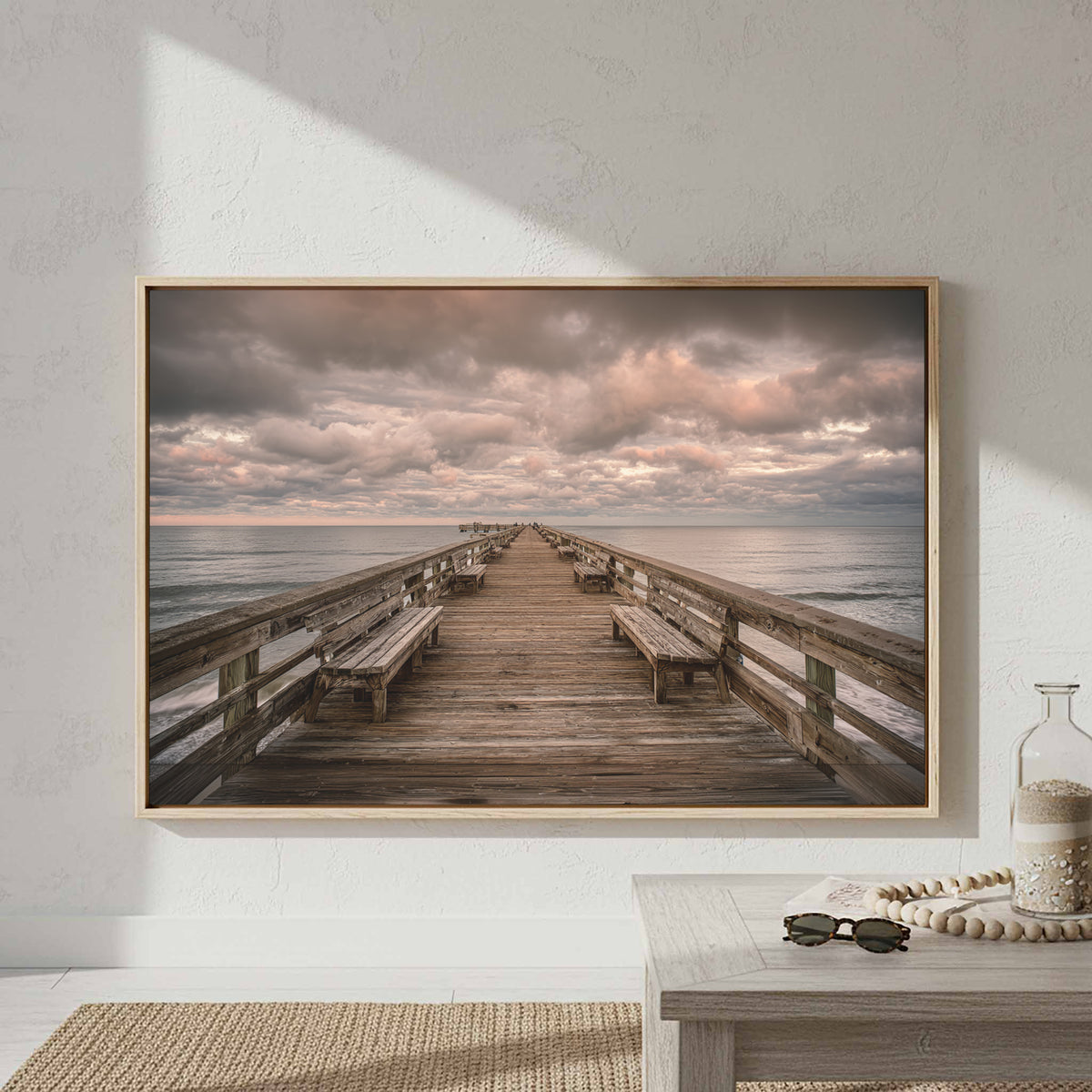 Ocean Pier Canvas Wall Art – styled room view 4