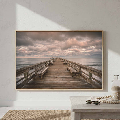 Ocean Pier Canvas Wall Art – styled room view 4