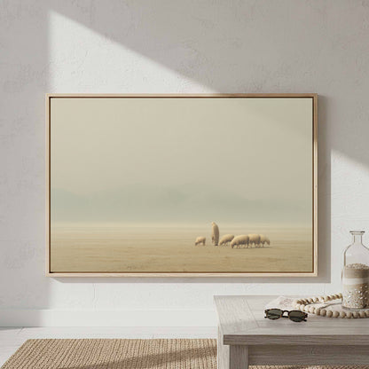 Jesus with Sheep Canvas Wall Art – styled room view 3