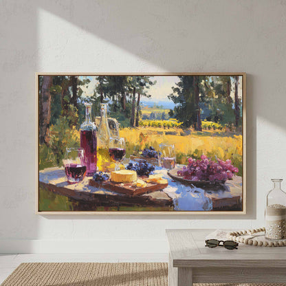 Oregon Vineyard Canvas Art – styled room view 3