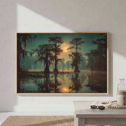 Gothic Swamp Canvas Wall Art – styled room view 3