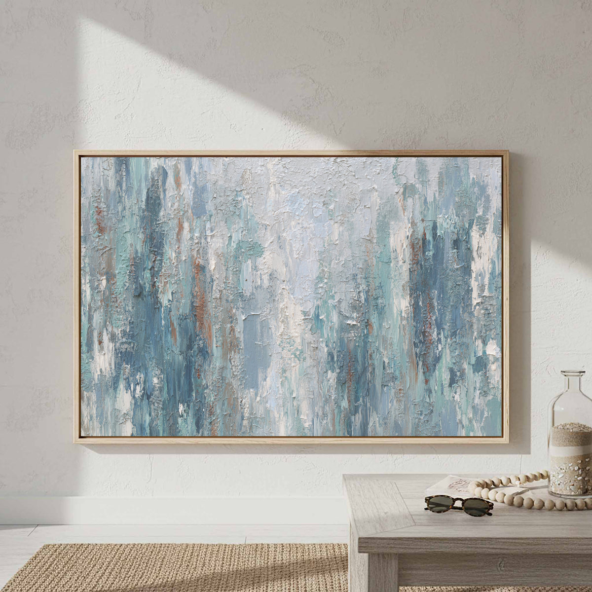 Abstract Forest Canvas Wall Art – styled room view 3