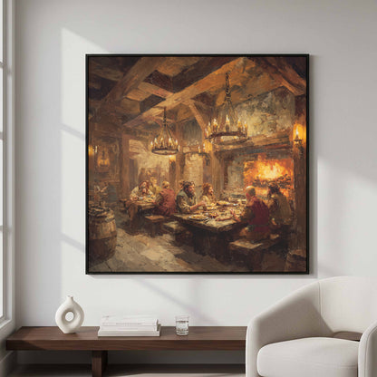Medieval Tavern Canvas Print – styled room view 4