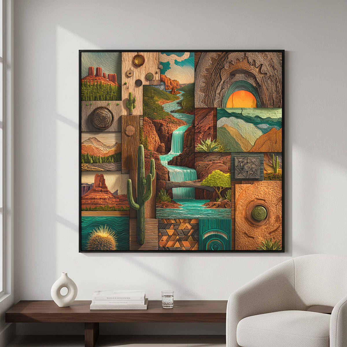 Arizona Desert Landscape Canvas Print – styled room view 4