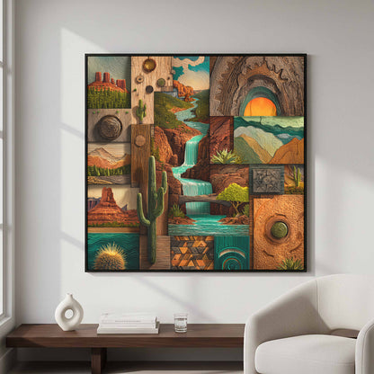 Arizona Desert Landscape Canvas Print – styled room view 4