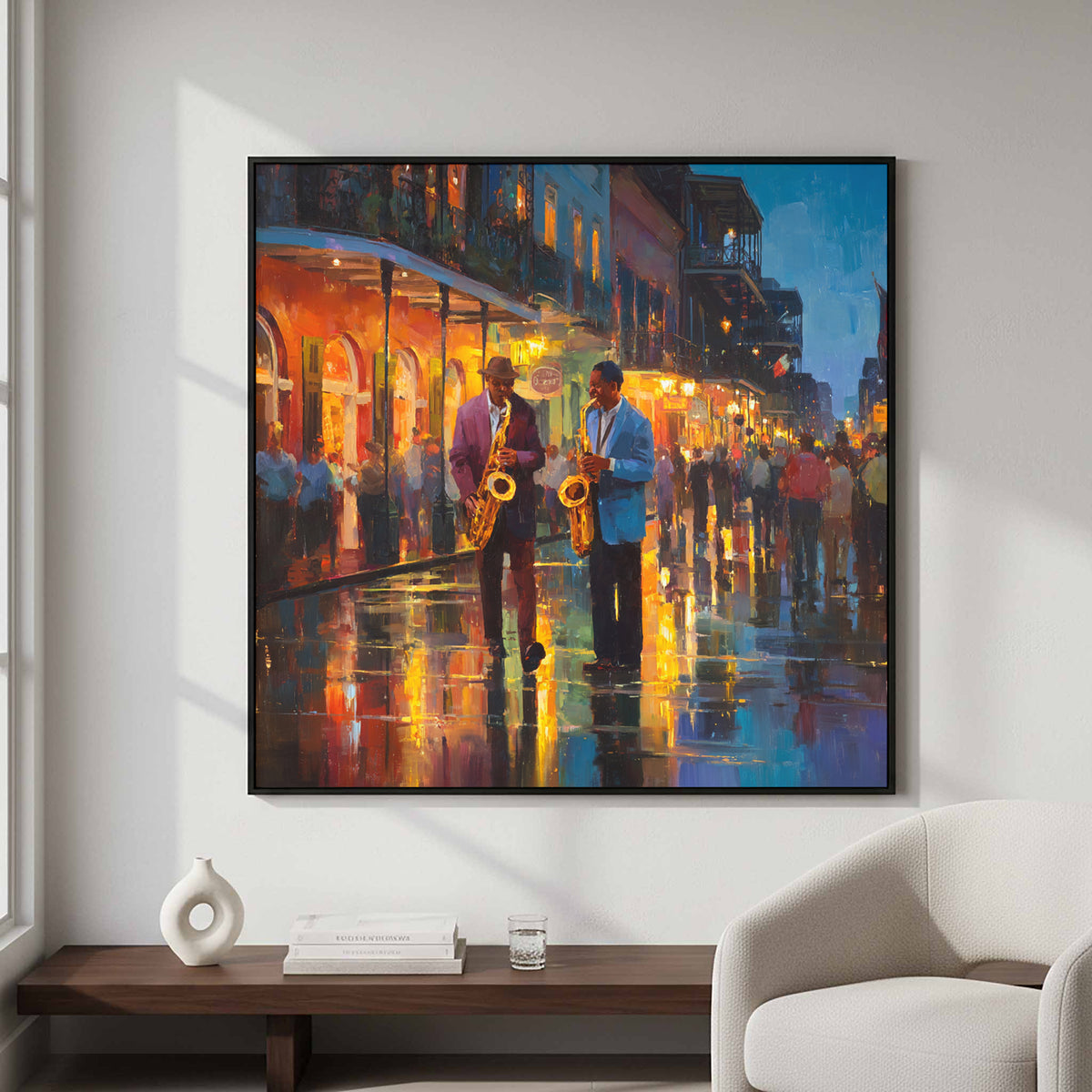 Jazz Musicians Canvas Wall Art – styled room view 4