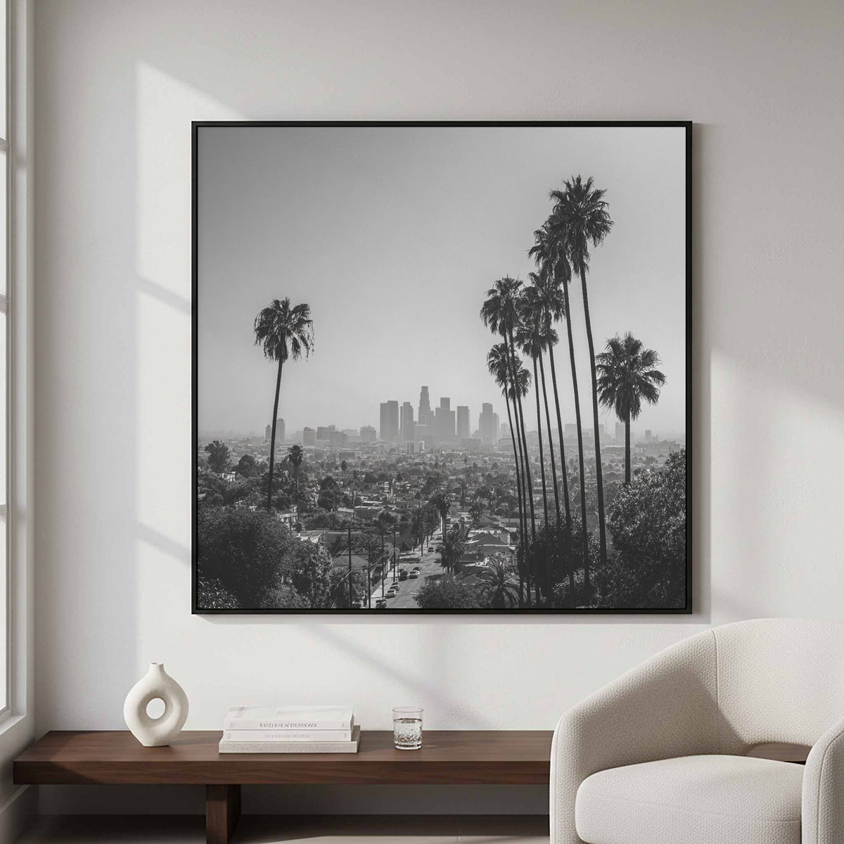Los Angeles Skyline Canvas Print – styled room view 4