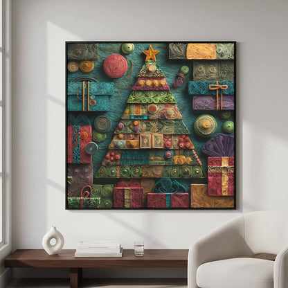 Christmas Tree Wall Art – styled room view 4