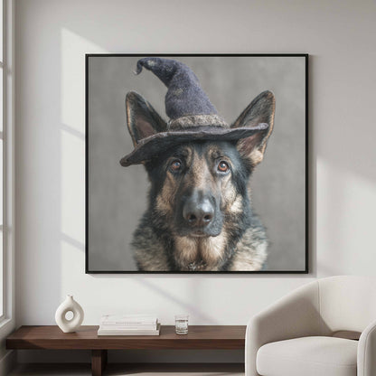 German Shepherd Dog Wizard Hat Canvas Wall Art Print — product image 5