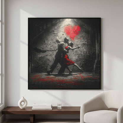 Passionate Tango Canvas Wall Art – styled room view 4