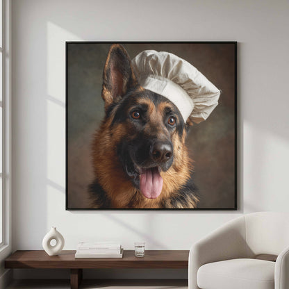 German Shepherd Chef Canvas Print – styled room view 4