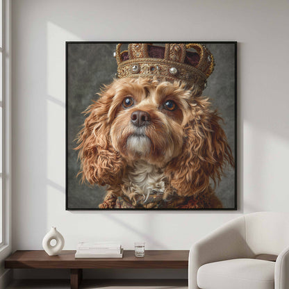 Cavapoo Dog Crown Canvas Print – styled room view 4