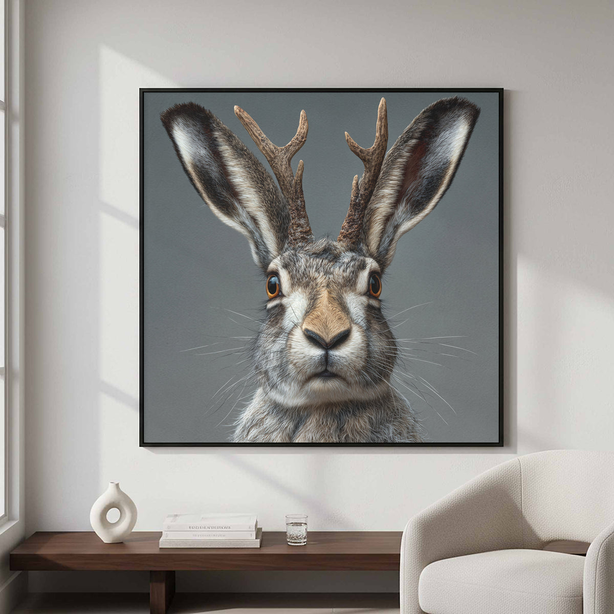 Jackalope Canvas Wall Art – styled room view 5