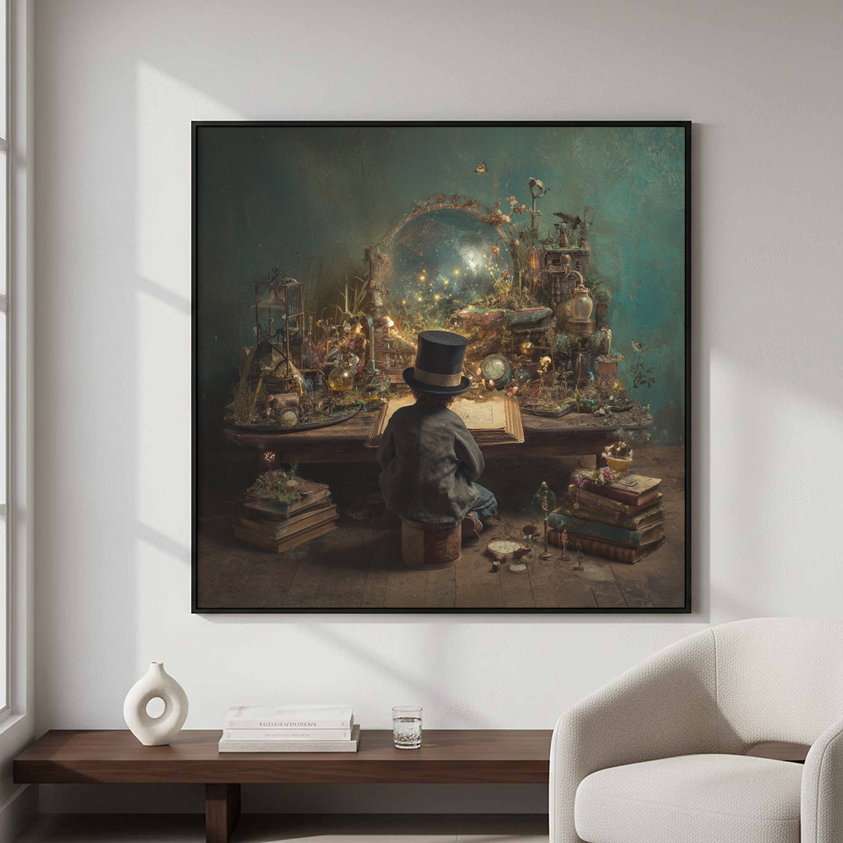 Victorian Scholar Study Canvas Print – styled room view 4