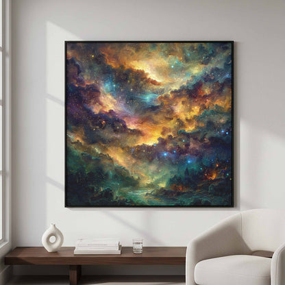 Cosmic Nebula Canvas Wall Art – styled room view 4