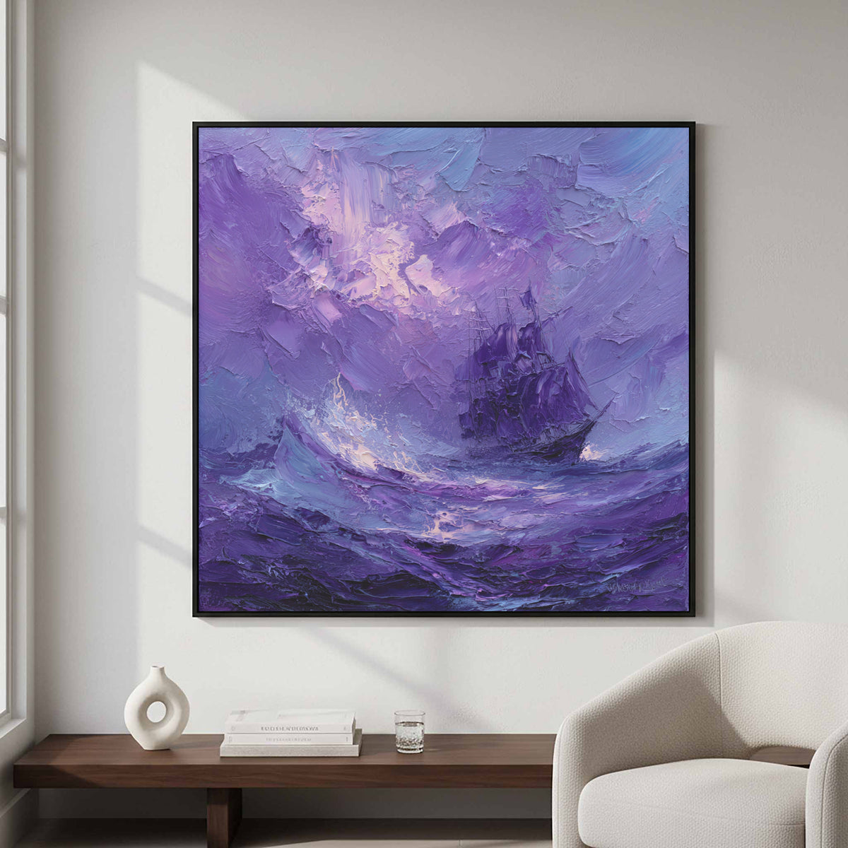 Abstract Purple Seascape Canvas Art — product image 5
