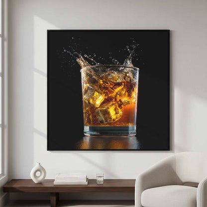 Whiskey Glass Canvas Print – styled room view 3