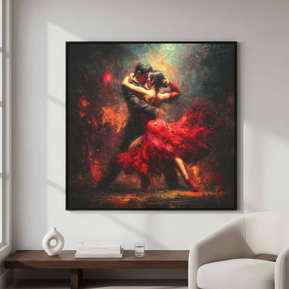 Passionate Tango Canvas Wall Art – styled room view 4