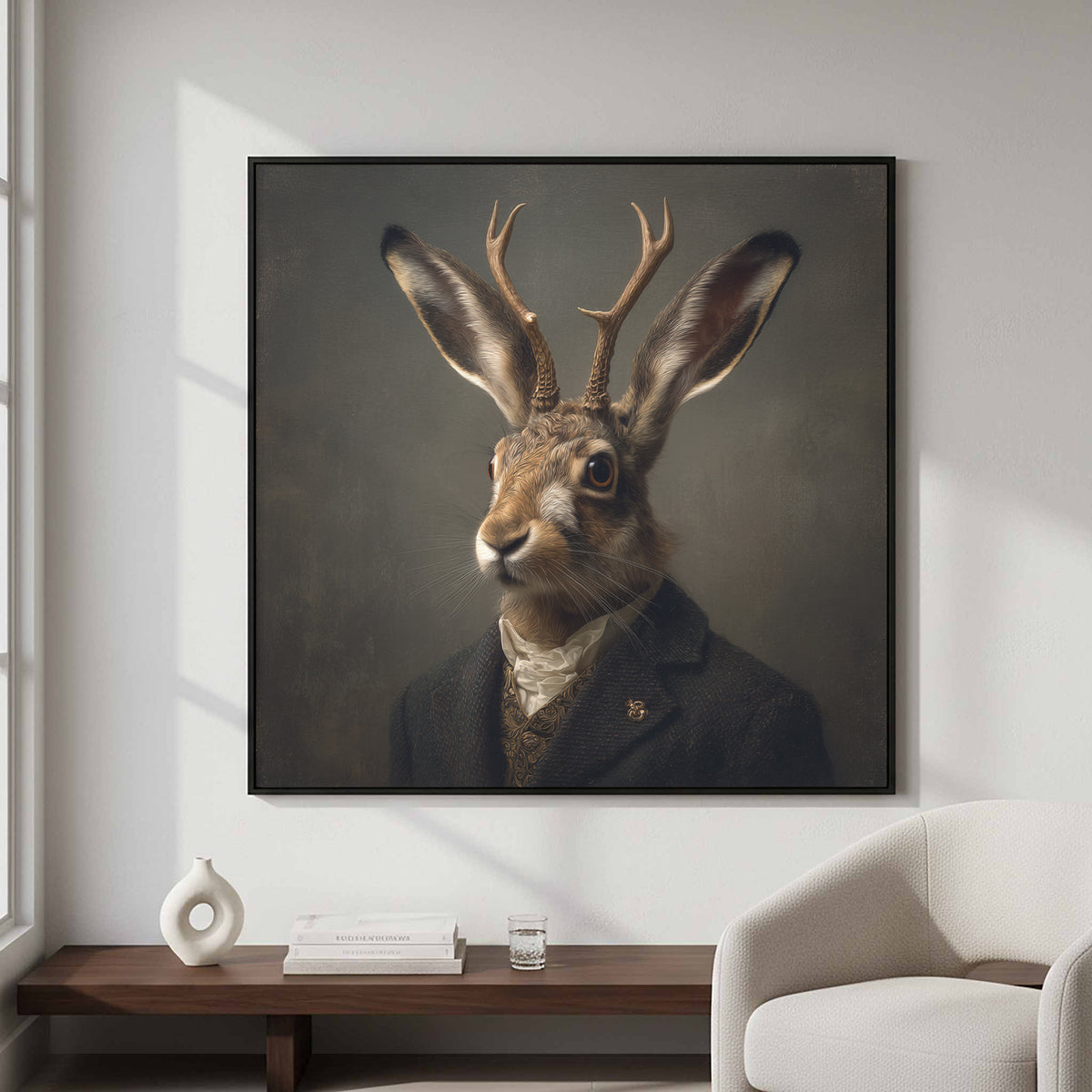 Jackalope Portrait Print – styled room view 4