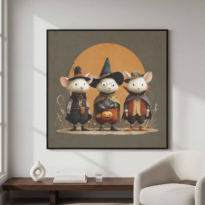 Halloween Mice Canvas Print – styled room view 4
