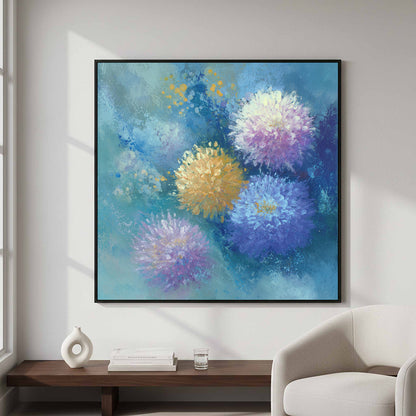 Abstract Floral Canvas Wall Art – styled room view 5