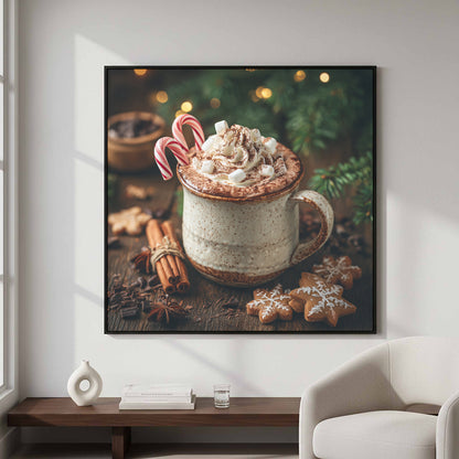 Christmas Hot Cocoa Canvas Wall Art – styled room view 5