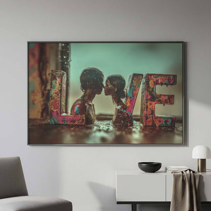 LOVE Letter Canvas Art – styled room view 3