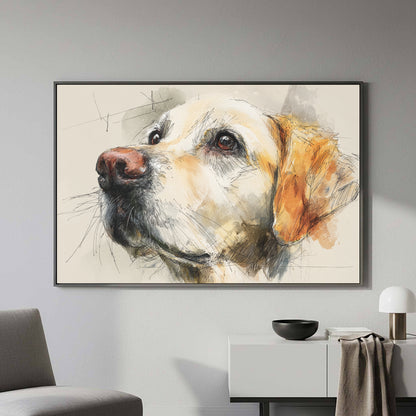 Golden Retriever Canvas Wall Art – styled room view 3
