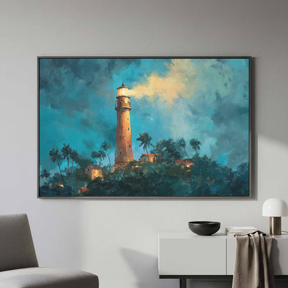 Lighthouse Canvas Wall Art – styled room view 4