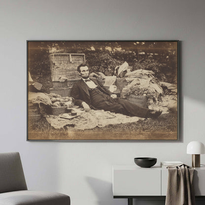Abraham Lincoln Vintage Picnic Print – styled room view 3