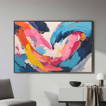 Abstract Intimate Canvas Art – styled room view 4