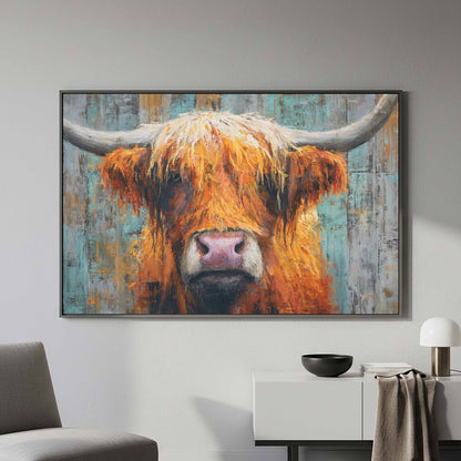 Highland Cow Wall Art – styled room view 4