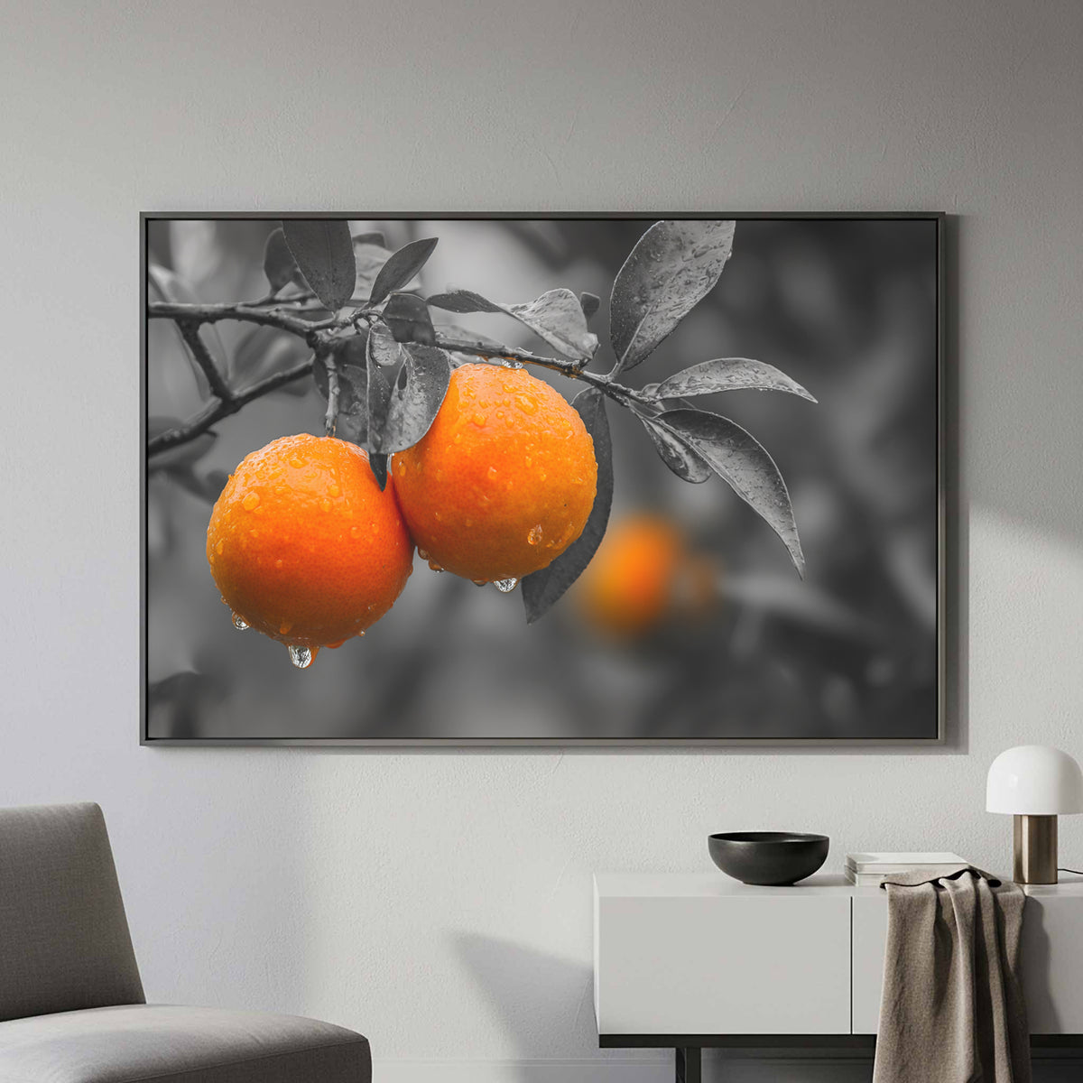 Orange Citrus Canvas Print – styled room view 4