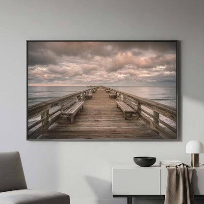 Ocean Pier Canvas Wall Art – styled room view 5