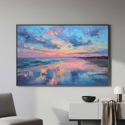 Cape Cod Beach Canvas Art – styled room view 4