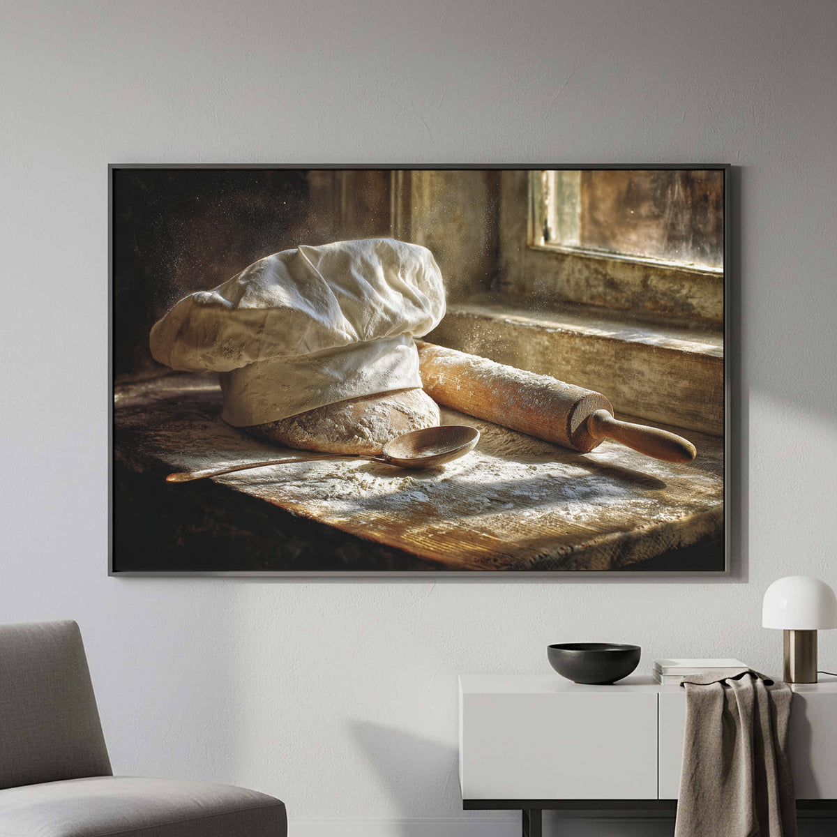 Rustic Kitchen Chef Hat Wall Art – styled room view 5