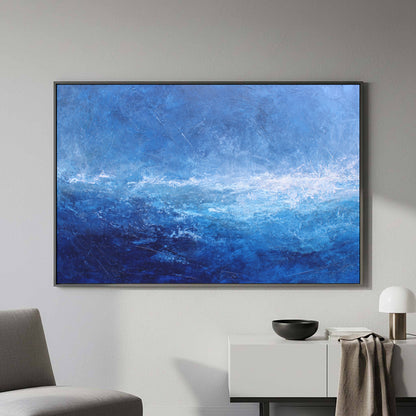 Abstract Ocean Canvas Print – styled room view 3