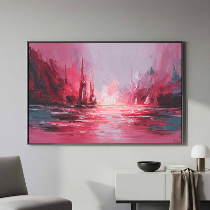 Abstract Storm Seascape Canvas Print – styled room view 3