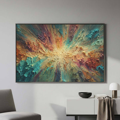 Abstract Burst Canvas Wall Art – styled room view 3