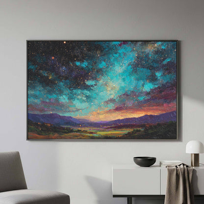 Cosmic Starry Night Canvas Wall Art – styled room view 3