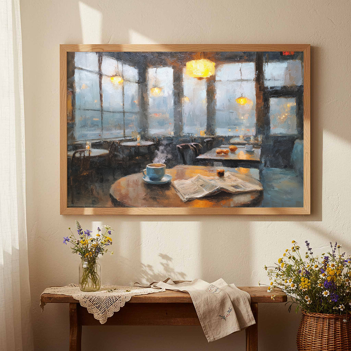 Coffee House Art Print – styled room view 5